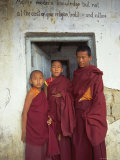 Buy Portrait of Three Tibetan Buddhist Monks, Tashi Jong Monastery, Tibet, China at AllPosters.com