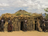 Ari Women Standing Outside House, Lower Omo Valley, Ethiopia, Africa