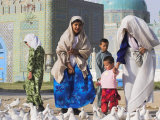 Family Looking at the Famous White Pigeons, Shrine of Hazrat Ali, Mazar-I-Sharif, Afghanistan