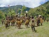 Yali People Dancing at a Ceremony, Membegan, Irian Jaya, New Guinea, Indonesia