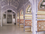 The Painted Walls of a Covered Verandah Which Surrounds One of the Fort Courtyards, Kuchaman, India