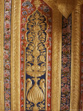 Raised Gilded Plaster Work on Painted Wall, Kuchaman Fort, Kuchaman, Rajasthan State, India