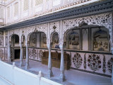 The Painted Walls of a Covered Verandah Which Surrounds One of the Fort Courtyards, Kuchaman, India