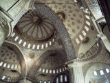Interior of the Blue Mosque (Sultan Ahmet Mosque), Unesco World Heritage Site, Istanbul, Turkey
