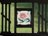 Buy Detail of Art Deco Style Tile Inset into Swing Bed or Hitchkar, Gujarat State, India at AllPosters.com