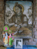 Painting of Krishna on Glass, in 1970s Concrete Structured Home, Gujarat State