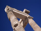 Detail of Top of Temple, Acropolis, Lindos, Rhodes, Dodecanese Islands, Greece