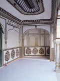 The Painted Walls of a Covered Verandah Which Surrounds One of the Fort Courtyards, Kuchaman, India
