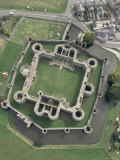 Aerial View of Beaumaris Castle, Unesco World Heritage Site, Gwynedd, Wales, United Kingdom