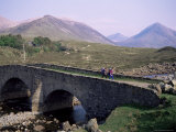 Walkers at Sligachan, Heart of the Isle of Skye, Highland Region, Scotland, United Kingdom