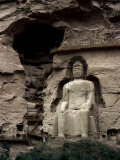 Great Buddha at Bingling Temple, Yellow River, Near Lanzhou, China Photographic Print