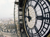 Close-Up of the Clock Face of Big Ben, Houses of Parliament, Westminster, London, England