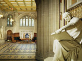 Lower Waiting Hall with Statue of the Architect Barry, Houses of Parliament, London