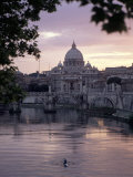 Skyline of St. Peter's from Ponte Umberto, Rome, Lazio, Italy