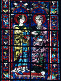 Two Angels in Stained Glass in the Central Choir, Chartres Cathedral, Chartres