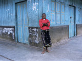 Man in Red Shirt in Bajawa, Flores, Indonesia, Southeast Asia Photographic Print