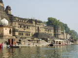 Shiva Hindu Temple and Ahilya Fort Complex on Banks of the Narmada River