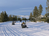 Snowmobiling in the Western Area of Yellowstone National Park, Montana, USA