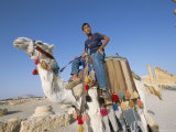 Teenage Boy on Camel in Front of the Great Colonnade, Palmyra, Syria, Middle East