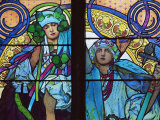 Stained Glass by Mucha, St. Vitus Cathedral, Prague, Czech Republic