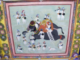 Beautiful Frescoes on Walls of the Juna Mahal Fort, Dungarpur, Rajasthan State, India