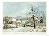 New England Winter Scene, 1861, Currier and Ives, Publishers