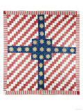 American Civil War Coverlet, Pieced and Quilted Calico, 1860
