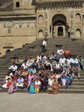 Family Portait at Shiva Hindu Temple and Ahilya Fort Complex on Banks of the Narmada River