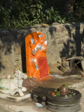 Outdoor Hindu Shrine to Hanuman, Monkey God, Ahilya Fort, Maheshwar, Madhya Pradesh State, India
