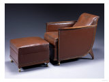 Buy An Ebene-De-Macassar, Leather and Bronze Armchair and Ottoman, Circa 1927 at AllPosters.com