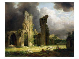 Glastonbury Abbey with the Tor Beyond Giclee Print