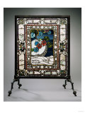 A Leaded Glass Fire Screen