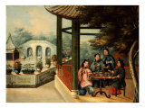 Buy Chinese Garden Scenes with Ladies Taking Tea, Chinese School, Mid 19th Century at AllPosters.com