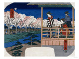 Buy Cherry Blossoms on the Bank at Shinjuku, Yotsuya, 1856 at AllPosters.com