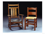 An Inlaid Oak Rocker, Circa 1901