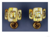 Buy A Pair of Gilt-Bronze 'Turtleback Tile' Sconces at AllPosters.com