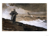 At High Sea, Charcoal and White Chalk on Buff Paper Laid Down on Board, 1884