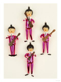 A Rare Set of Four Blown Glass Christmas Tree Decorations Modelled as the Beatles Giclee Print