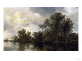 Buy A Wooded River Landscape, with Peasants in a Rowing Boat by a Cottage, 1633 at AllPosters.com