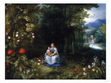 Buy The Madonna and Child in a Wooded River Landscape at AllPosters.com