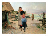 Fisherfolk Returning with Their Nets, 1882 Giclee Print