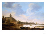 Buy A Town on the Banks of a River, with a Ferry, 1648 at AllPosters.com