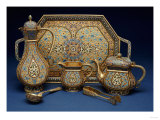 A Six Piece Enamel Silver Gilt Tea and Coffee Service, 1899-1908