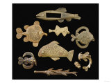 Thirty-Six Akan Brass Goldweights Cast as Fish in Varying Forms