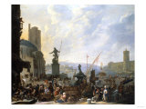 Buy A Capriccio of a Mediterranean Port, with Numerous Figures, 1651 at AllPosters.com
