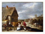 Buy A Milkmaid and Shepherd Outside a Cottage, Circa Late 1640s at AllPosters.com