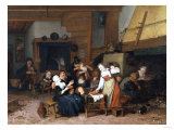 Peasants Eating Waffles in a Tavern on a Feast Day, 1693)