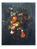 Buy A Bouquet of Fruit and Flowers Hanging from a Nail, in a Niche at AllPosters.com