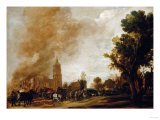 Buy Soldiers Leaving a Burning Village, 1637 at AllPosters.com
