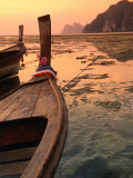 Longtail Boat with Decoration to Appease Spirits on Ao Ton Sai Beach, Ko Lanta Yai, Krabi, Thailand